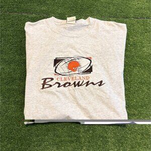 Vintage Cleveland Browns shirt mens large gray cadre athletic embroidered 45